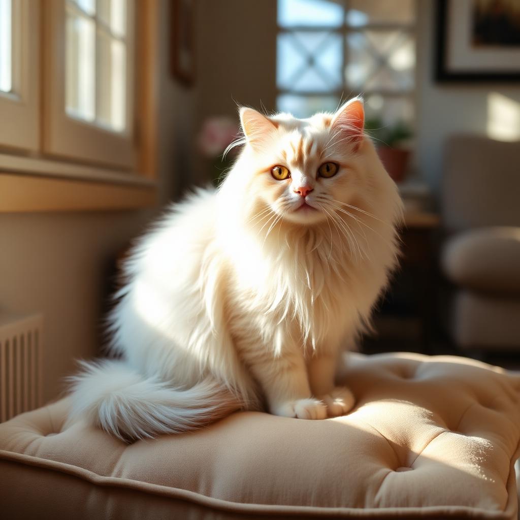Gato Persa en un hogar cálido