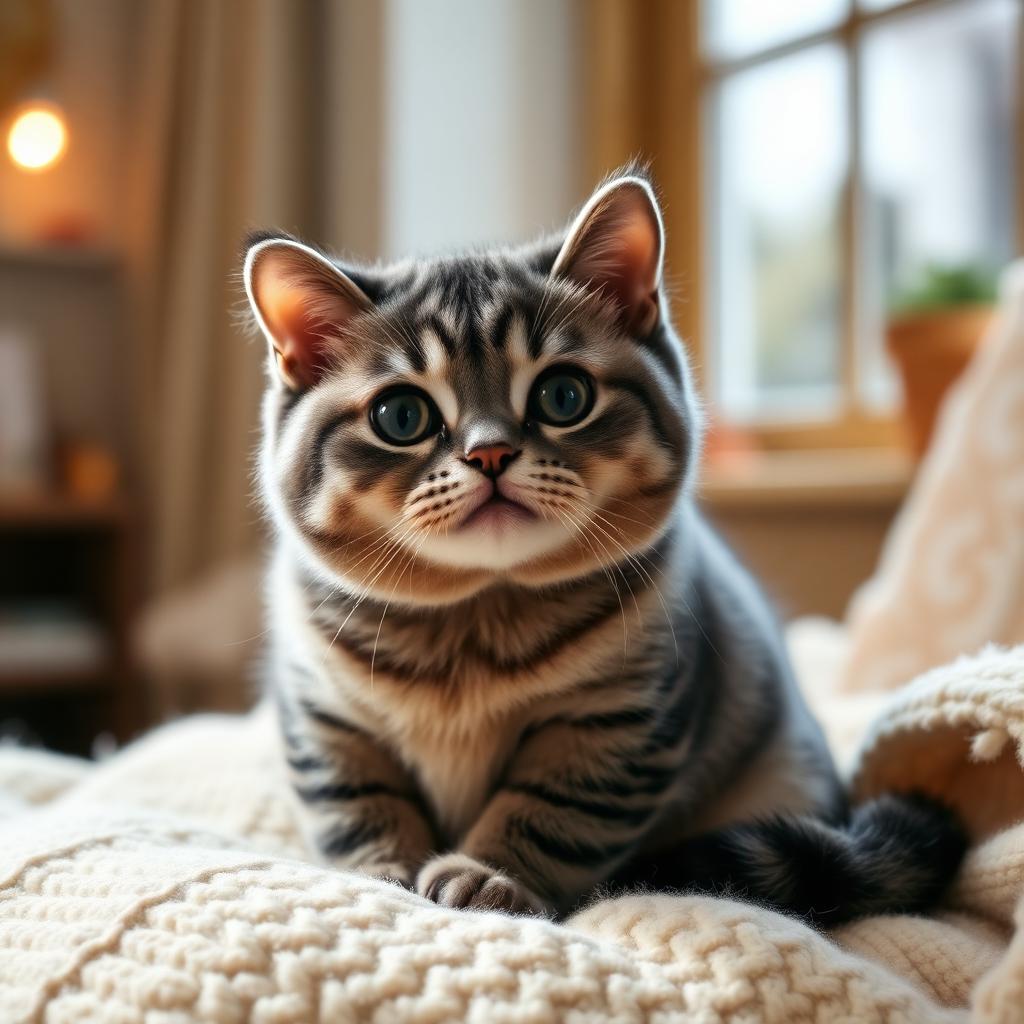 Gato Scottish Fold en un hogar cálido